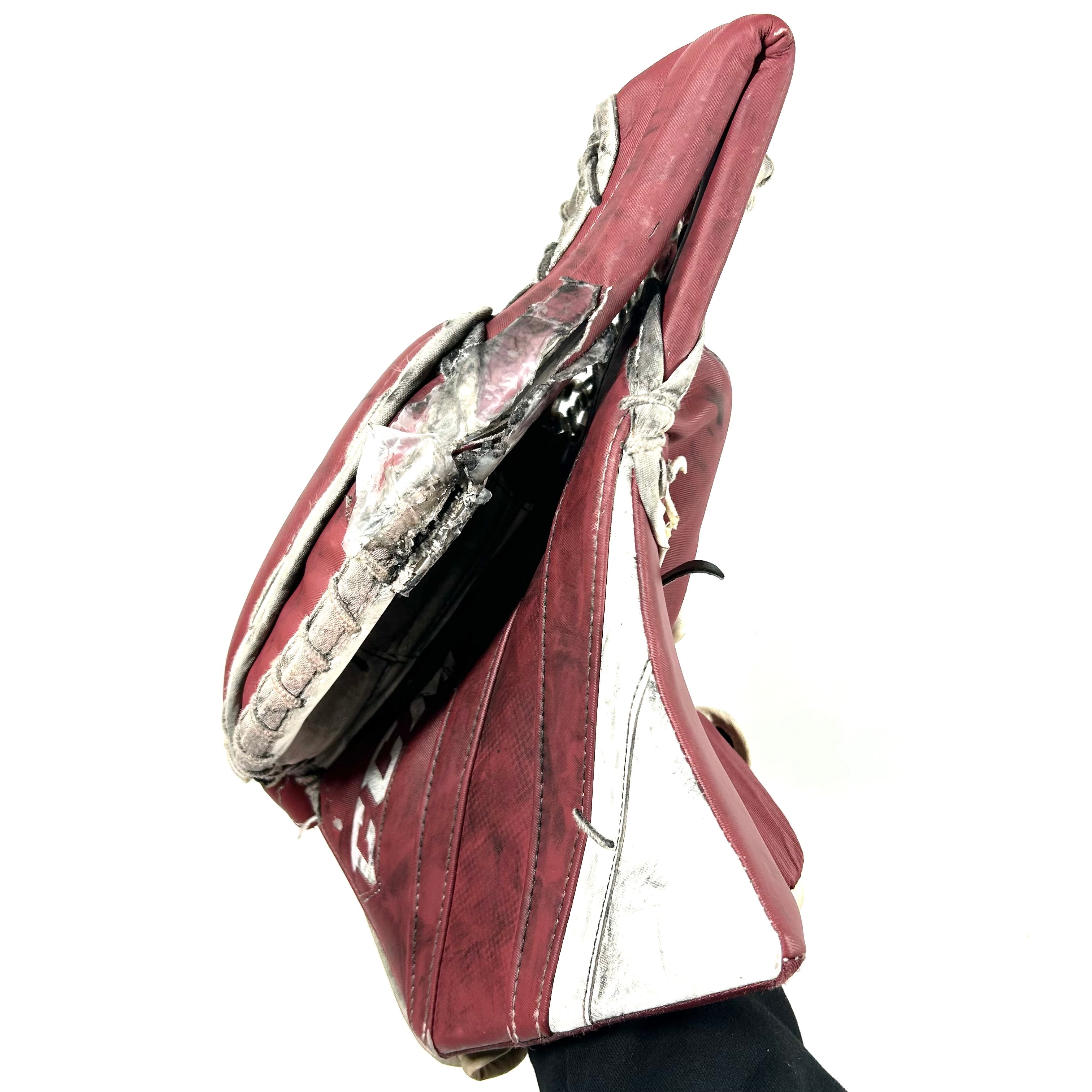 CCM Extreme Flex 5 - Used Full Right Pro Stock Goalie Glove (Maroon)
